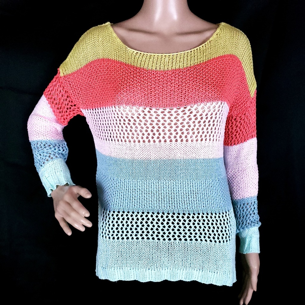 M Knit Woman Top Sweater Long Sleeves Size L - NWT